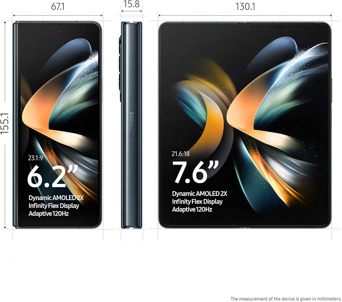 Samsung Galaxy Z Fold4 5G Mobile Phone Sim Free Android Folding Smartphone 256GB, Beige, 3 Year Manufacturer Warranty, UK Version