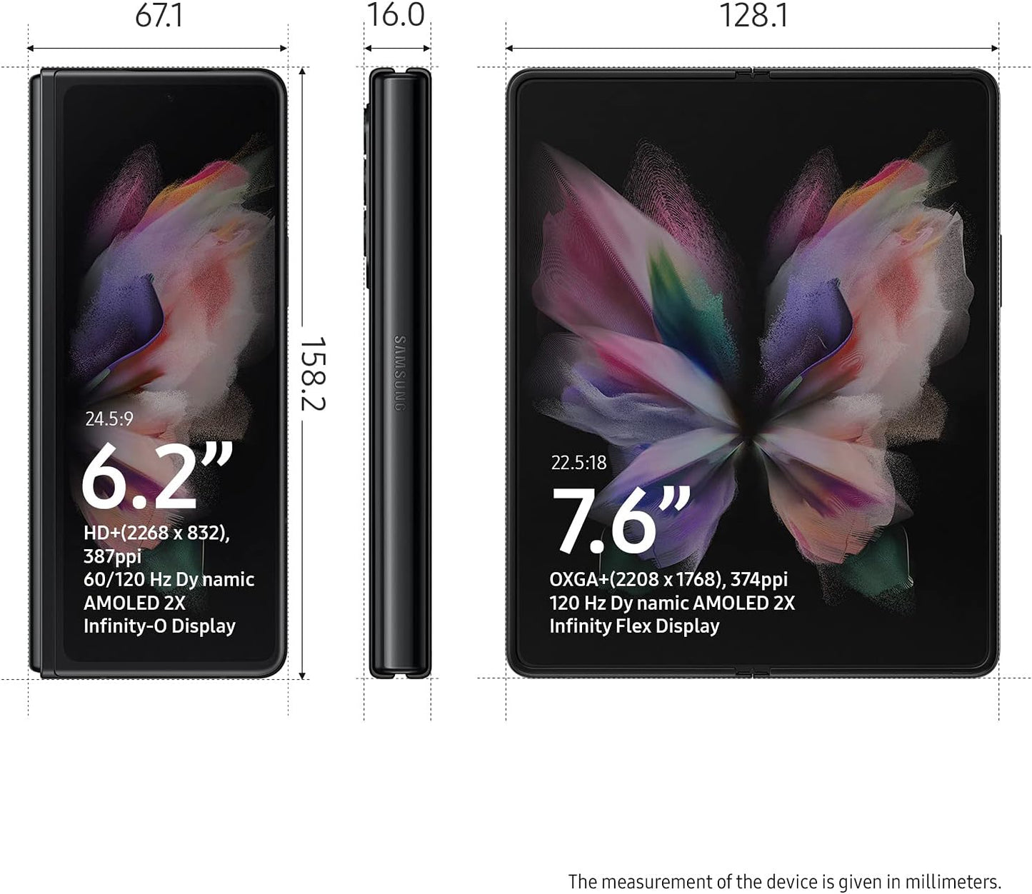Samsung Galaxy Z Fold3 5G Mobile Phone SIM Free Android Folding Smartphone 256GB Phantom Silver (UK Version)
