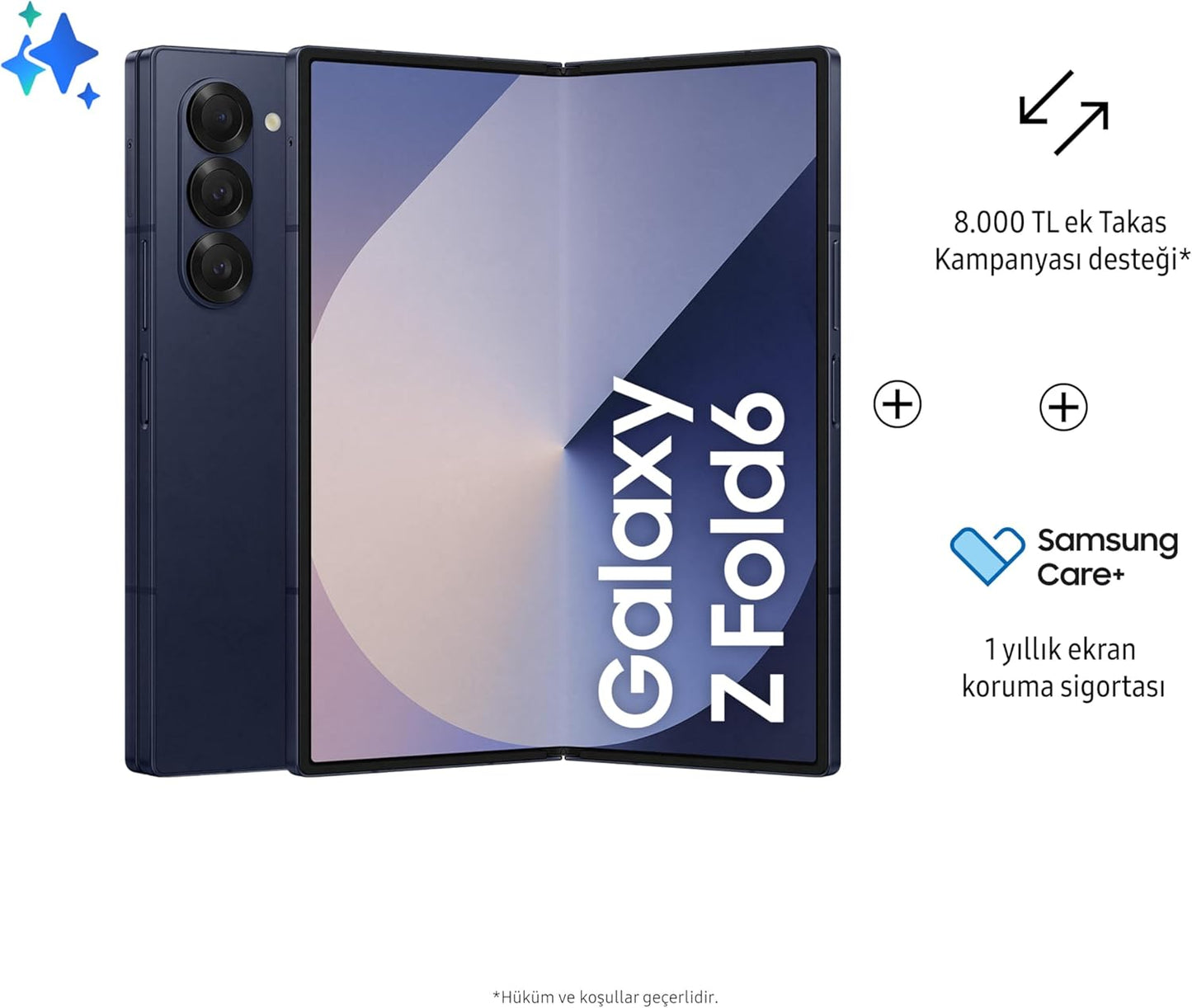 SAMSUNG Galaxy Z Fold6, 12GB RAM, 256GB Storage, Navy, Big Screen, 1 year Seller Warranty (International Version)