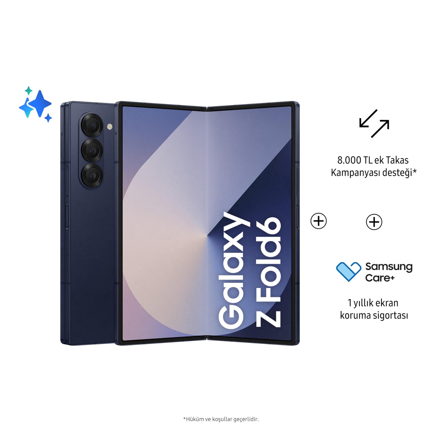 SAMSUNG Galaxy Z Fold6, 12GB RAM, 256GB Storage, Navy, Big Screen, 1 year Seller Warranty (International Version)